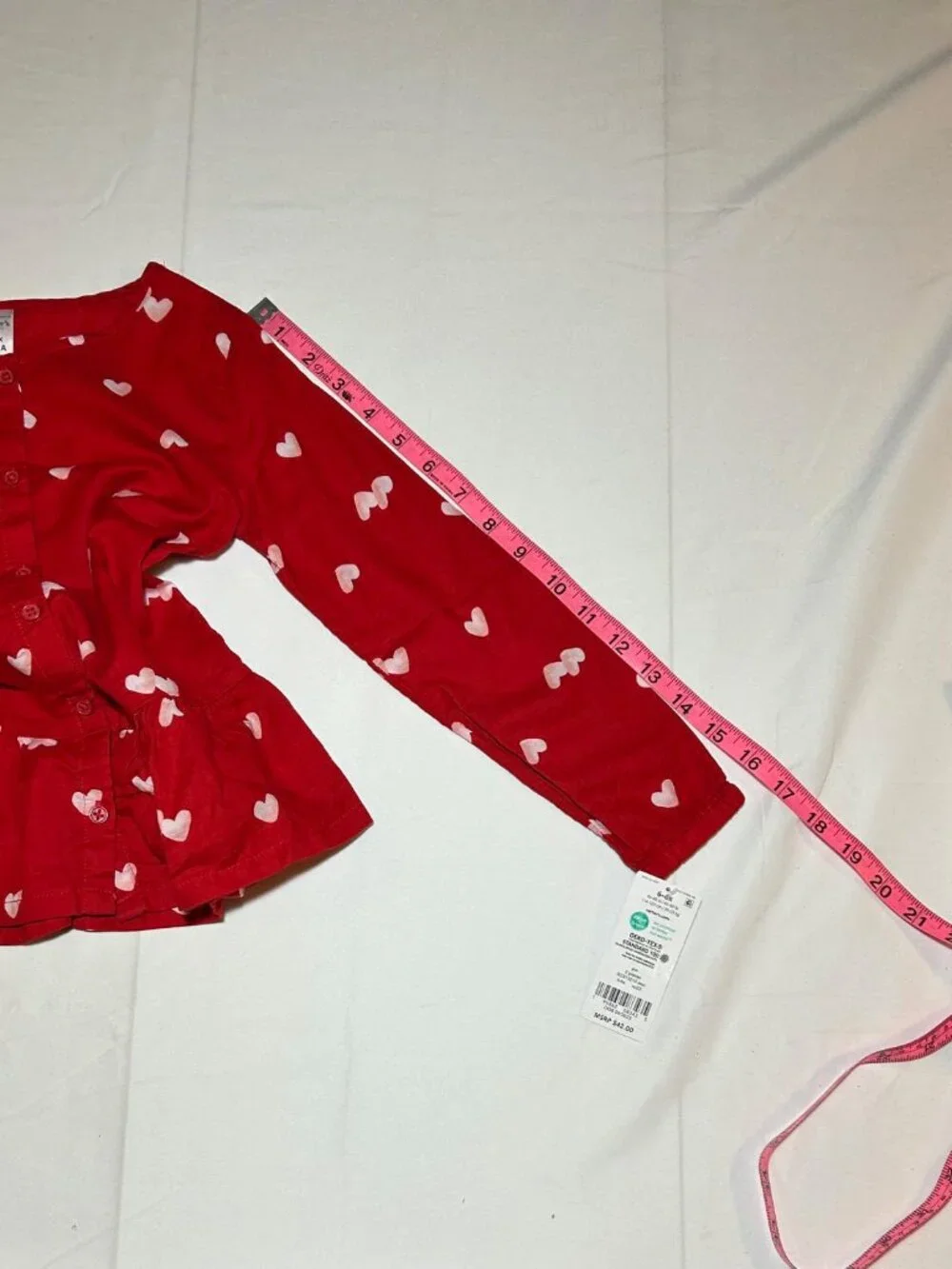 Carter's Girls Size 6 2 Piece Outfit Red Top with Hearts and Jeggings NWT